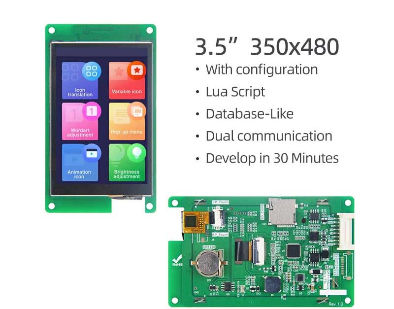 3.5 Inch HMI Human-machine Interface Inverter Servo LUA Configuration ...