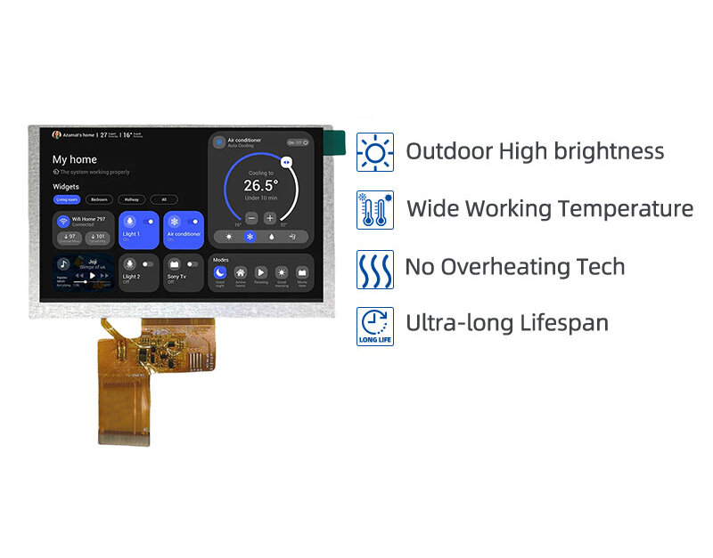 5 Inch High Brightness Display 800nits 1024x600 TTL IPS TFT LCD Display ...