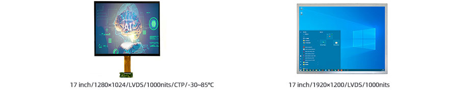 17 Inch High Brightness Display 1000nits IPS 1280x1024 LVDS Wide ...