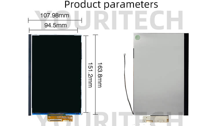 7 inch 1200x1920 1500nits high brightness IPS LCD 