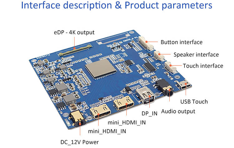 LQ156D1JX36 Sharp 15.6 inch 3840x2160 UHD 4k LCD Display With H-DMI VGA to eDP Driver board