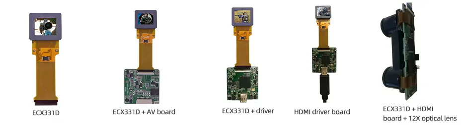 ECX331D 0.5 Inch Micro OLED Display 1024x768 High Brightness OLED Display With Driver Board For EVF AR Red Dot Sight Display Solutions