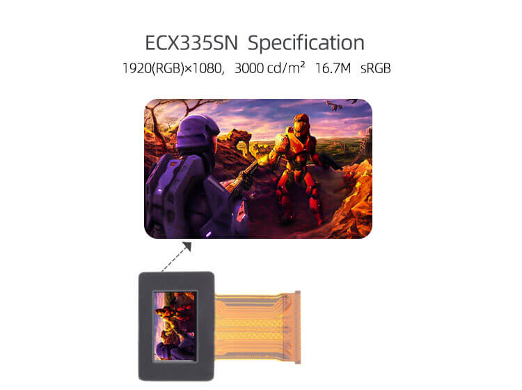 ECX335SN 0.71 Inch 1920x1080 OLED Panel 3000cd/m² Dual Screen LVDS ...