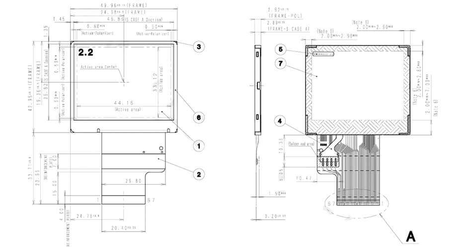COM22H2N81DLC Ortustech 2.2 Inch Transflective Display 320x240 Parallel RGB TFT LCD Display