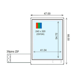 COM27H2M95XLC 2.7 Inch Transflective Display 240x320 CPU TFT LCD Display. 