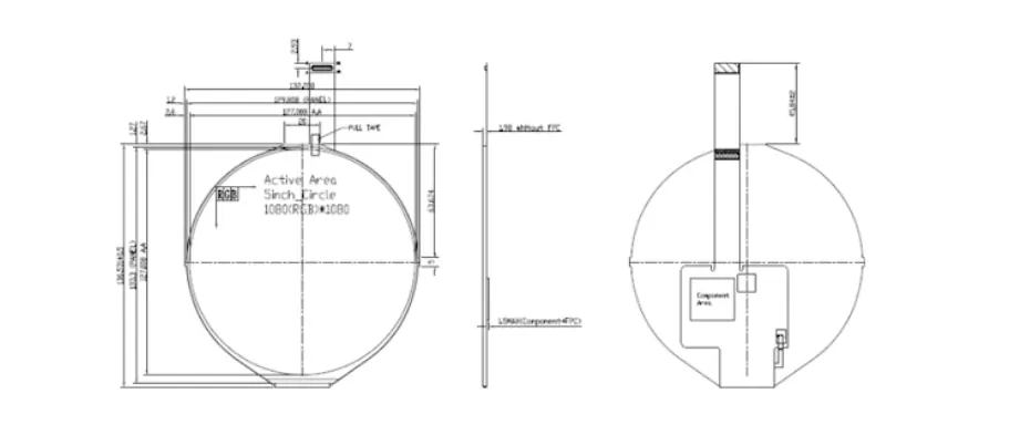 ZS050YMM-J40 5 Inch Circular Display 1080x1080 MIPI Round LCD Display with Touch & HDMI Driver Board