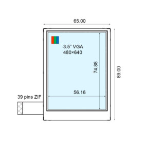 COM37H3M04DLC Ortustech 3.7 Inch Transflective Display 480×640 TTL Sunlight Readable TFT LCD Display. 