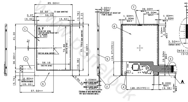 COM37H3M04DLC Ortustech 3.7 Inch Transflective Display 480×640 TTL Sunlight Readable TFT LCD Display