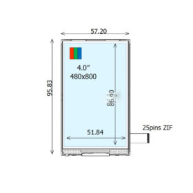 COM40H4N40ULC Ortustech 4 Inch Transflective Display 480×800 MIPI Sunlight Readable TFT LCD Display. 