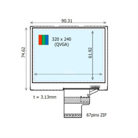 COM41T4N05XLC Ortustech 4.1 Inch Blanview Display 320×240 Parallel RGB TFT LCD Display. 