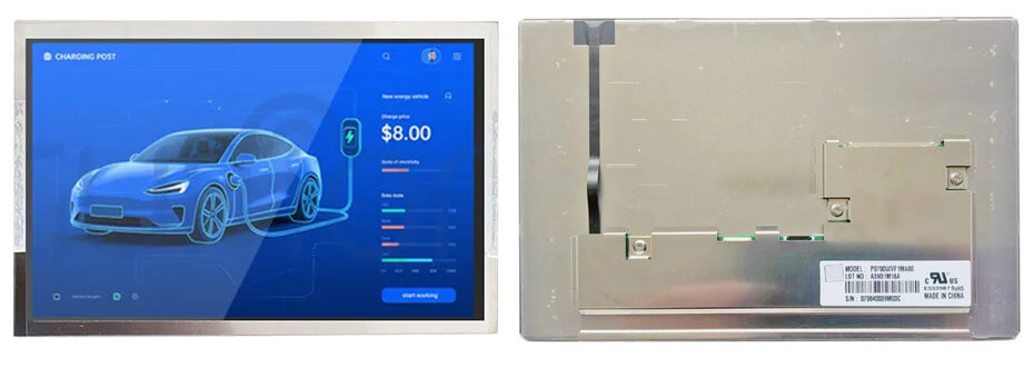 P0700WVF1MA00 7 Inch TFT LCD Display 800×480 High Brightness 1500nits Sunlight Readable LVDS Wide Temperature -30~80°C LCD Display For EV Charger