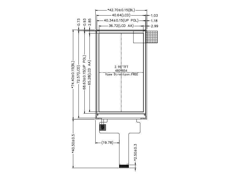 3 Inch TFT LCD Display 480x854 IPS ST7701S RGB 16 BIT LCD Module ...