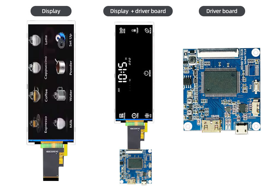 6.2 Inch Bar Display 360x960 Full Viewing Angle IPS TFT LCD Display ...