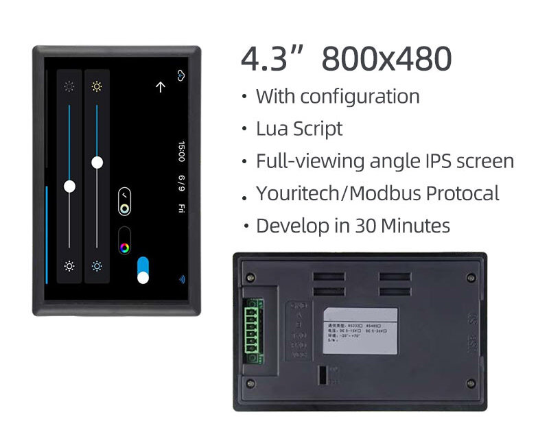 4.3 Inch Housing Serial Port Screen 800x480 Configuration LUA Serial ...