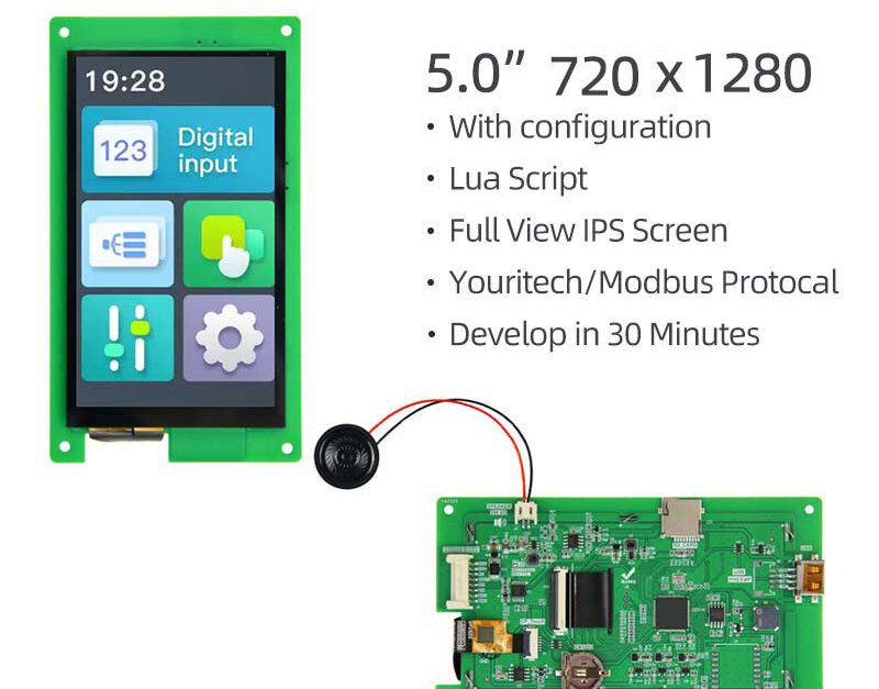5 Inch IPS High Brightness Serial Port Screen 720x1280 LUA Script ...