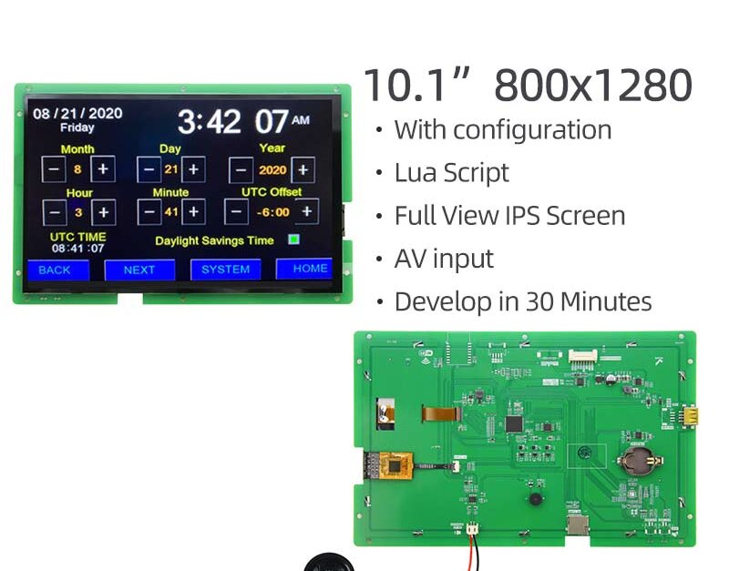 10.1 Inch AV Input Serial Port Screen 800x1280 Configuration LUA Serial ...