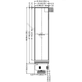 ET037VG07-T 3.7 Inch Stretched Bar Display 240x960 IPS 3SPI+16bit RGB Interface TFT LCD Display. 
