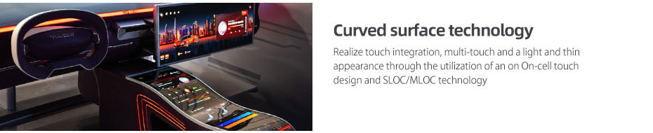 Youritech Automotive Display Curved surface technology