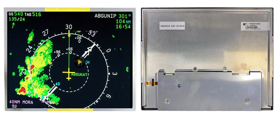 10.4 Inch TFT LCD Display 1024×768 LVDS 1300nits High Brightness Wide Temperature Display P1040XGF1MA00 For Aerospace Display