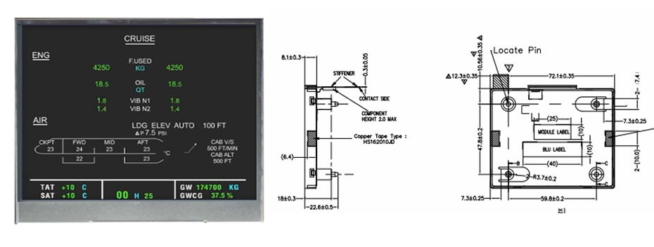 3.5 Inch TFT LCD Display 320×240 Parallel RGB SPI 750nits High Brightness Wide Temperature IPS LCD Display For Automotive