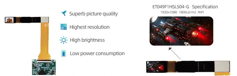 0.49 Inch Micro OLED Display 1920×1080 MIPI 1800nits High Brightness OLED Display With Driver Board For EVF AR Red Dot Sight Display Solutions