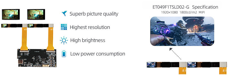 0.49 Inch Micro OLED Display 1920×1080 MIPI 1800nits High Brightness OLED Display With Driver Board For EVF AR Red Dot Sight Display Solutions