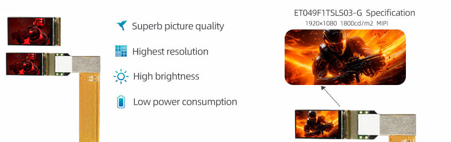 0.49 Inch Micro OLED Display 1920×1080 MIPI 1800nits High Brightness OLED Display With Type-c Driver Board For EVF AR Red Dot Sight Display Solutions