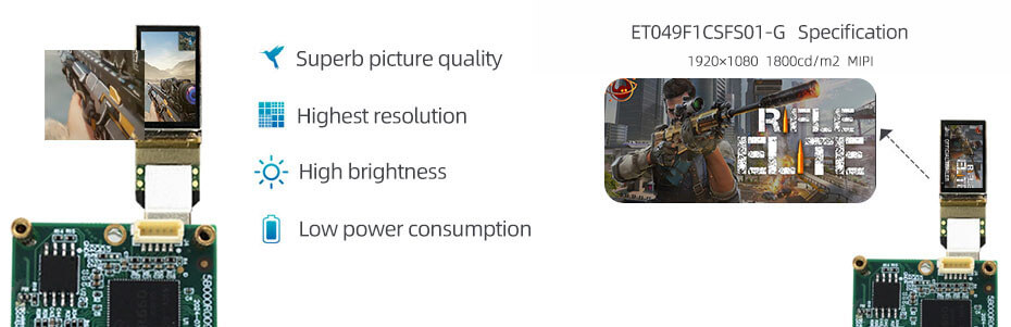 0.49 Inch Micro OLED Display 1920×1080 MIPI High Brightness 1800nits OLED Display With Driver Board For EVF AR Red Dot Sight Display Solutions