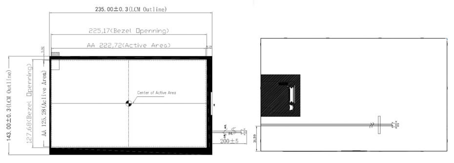 10.1 Inch TFT LCD Display 720×1280 MIPI High Brightness 500nits LCD Display With In-Cell Touch