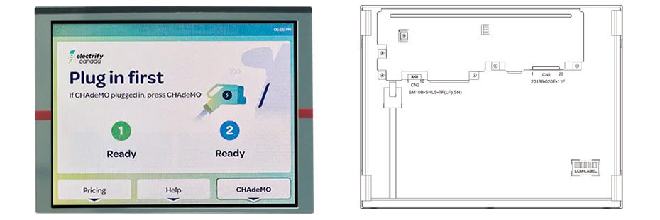TX31D207VM0BAA 12.1 Inch TFT LCD Display 1024×768 High Brightness 1000nits LVDS Wide Temperature LCD Display For EV Charger