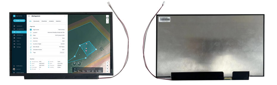 13.3 Inch TFT LCD Display 1920×1080 eDP High Brightness 1600nits LCD Display For Drone