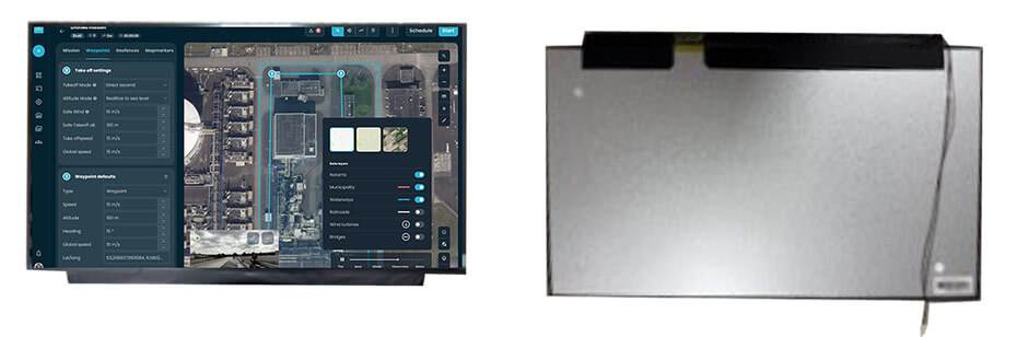 15.6 Inch TFT LCD Display 1920×1080 eDP High Brightness 1000nits LCD Display For Drone