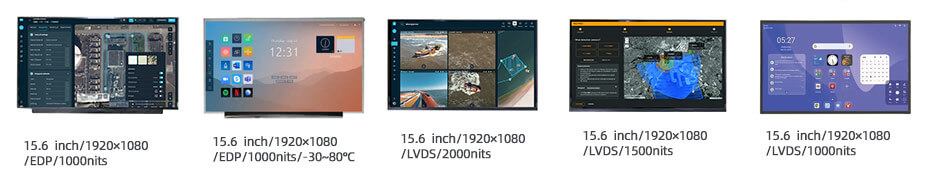 15.6 Inch TFT LCD Display 1920×1080 eDP High Brightness 1000nits LCD Display For Drone