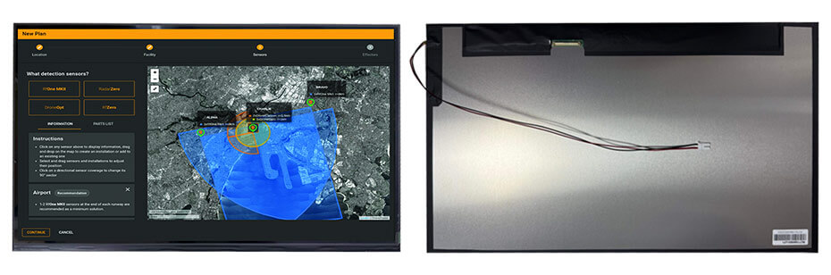 15.6 Inch TFT LCD Display 1920×1080 LVDS High Brightness 1500nits LCD Display With In-Cell Touch For Drone