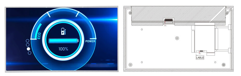 TX40D202VM0BAA 15.6 Inch TFT LCD Display 1920×1080 High Brightness 1500nits LVDS Wide Temperature LCD Display For EV Charger