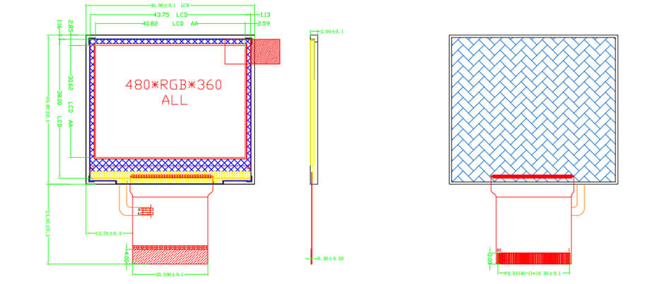 2 Inch High Brightness Display 600nits 480x360 MIPI TFT LCD Display For Cycling Computer Bike Display