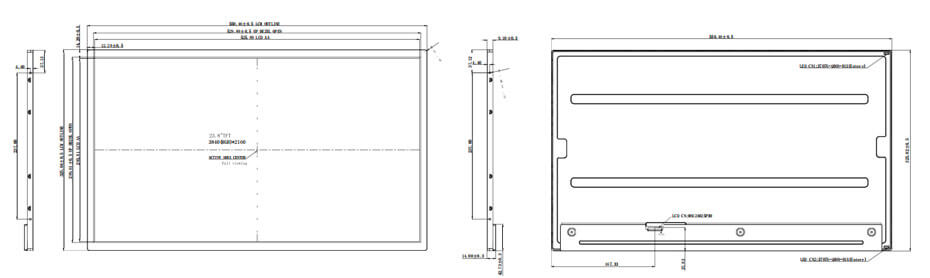 23.8 Inch TFT LCD Display 3840×2160 eDP High Brightness 1300nits LCD Display For Drone
