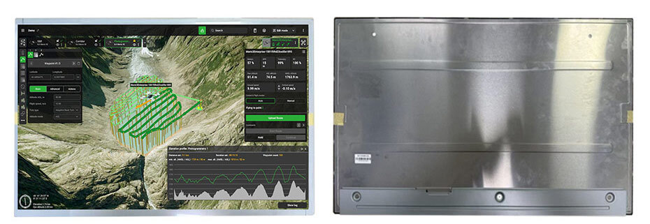 23.8 Inch TFT LCD Display 1920×1080 LVDS High Brightness 1300nits LCD Display For Drone