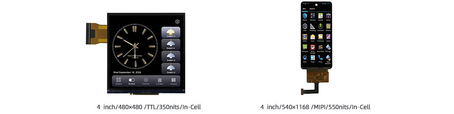 4 Inch TFT LCD Display 480×480 TTL Square Display With In-Cell Touch