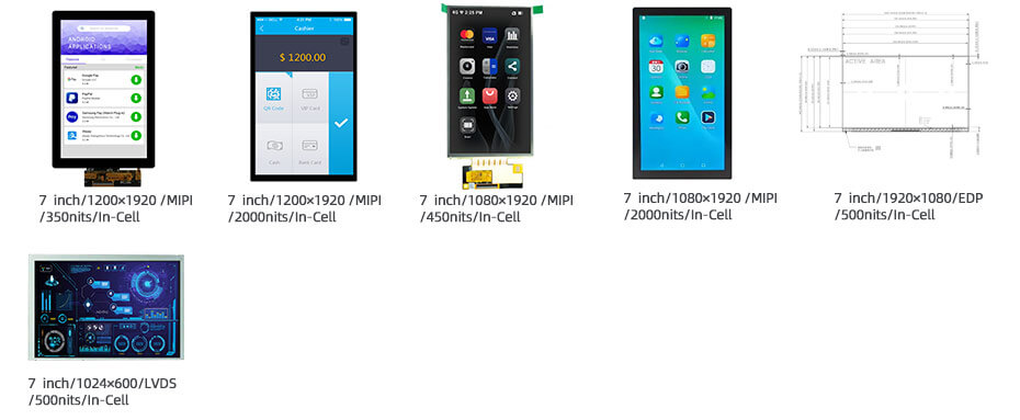 7 Inch TFT LCD Display 1200×1920 MIPI LCD Display With In-Cell Touch