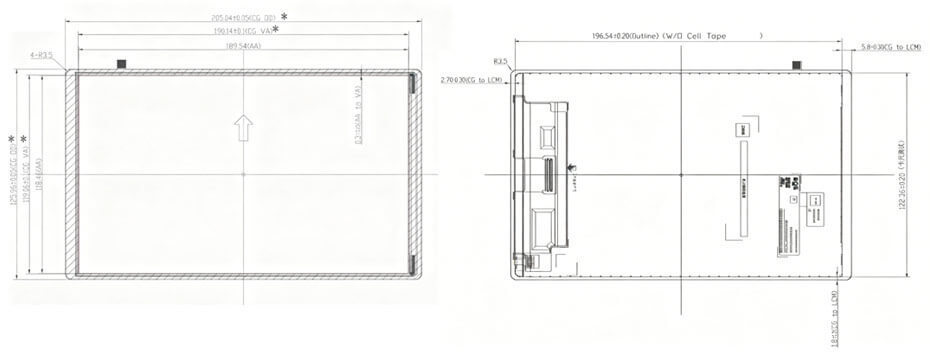 TS088QDM-LW0 8.8 Inch TFT LCD Display 1600×2560 MIPI C-phy High Brightness LCD Display With In-Cell Touch
