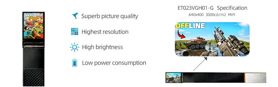 ET023VGH01-G 0.23 Inch Micro OLED Display 640×400 MIPI High Brightness 3000nits OLED Display For EVF AR Red Dot Sight Display Solutions
