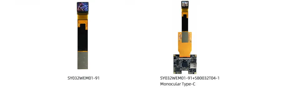 SY032WEM01-91 0.32 Inch Micro OLED Display 800×600 RGB MIPI OLED Display With Monocular Type-C Driver Board Solution
