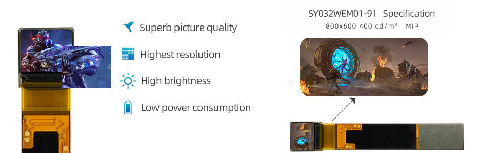 SY032WEM01-91 0.32 Inch Micro OLED Display 800×600 RGB MIPI OLED Display For EVF AR Red Dot Sight Display Solutions