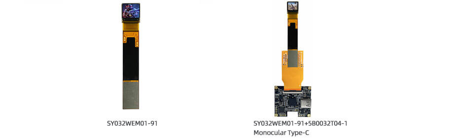 SY032WEM01-91 0.32 Inch Micro OLED Display 800×600 RGB MIPI OLED Display With Monocular Type-C Driver Board Solution