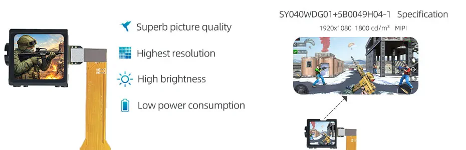 SY040WDG01+5B0049H04-1 0.4 Inch Micro OLED Display 1440×1080 HDMI OLED Display With Driver Board For EVF AR Red Dot Sight Display Solutions