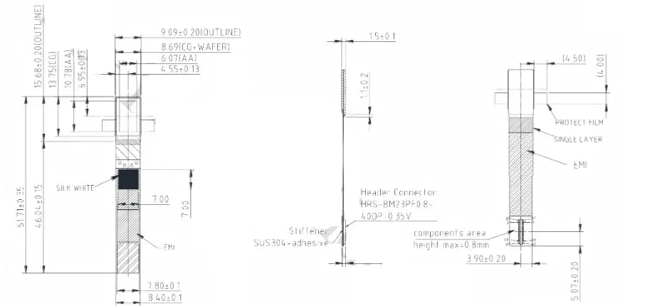 SY049WDM02 0.49 Inch Micro OLED Display 1920×1080 MIPI High Brightness 1800nits OLED Display With Long Cable Drive Board For EVF AR Red Dot Sight Display Solutions