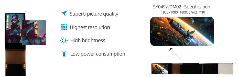 SY049WDM02 0.49 Inch Micro OLED Display 1920×1080 MIPI High Brightness 1800nits OLED Display For EVF AR Red Dot Sight Display Solutions