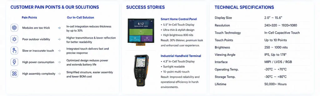 Youritech In-Cell Touch Display Customer Pain Points & Our Solutions