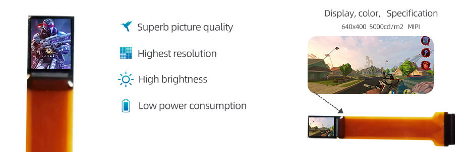 0.23 Inch Micro OLED Display 640x400 MIPI High Brightness 5000nits OLED Display With Driver Board For EVF AR Red Dot Sight Display Solutions